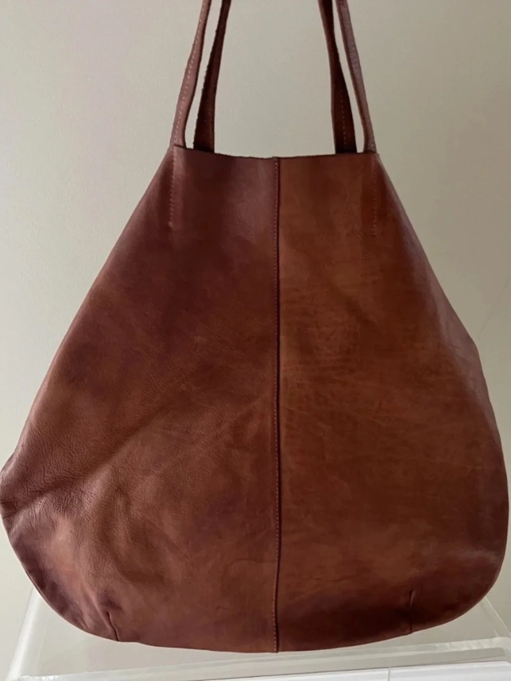 Sundance Cognac Tote Leather Bag, Brown Handbag, Leather Purse, Large Shoulder